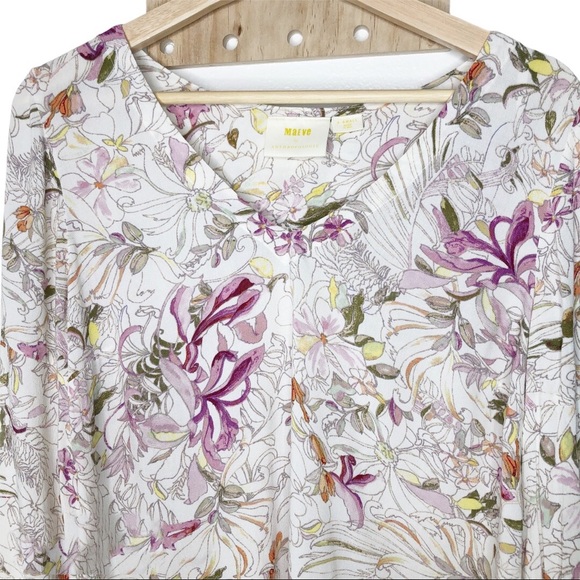 ANTHROPOLOGIE MAEVE PERNILLE TIE-SLEEVE BLOUSE - Picture 7 of 8